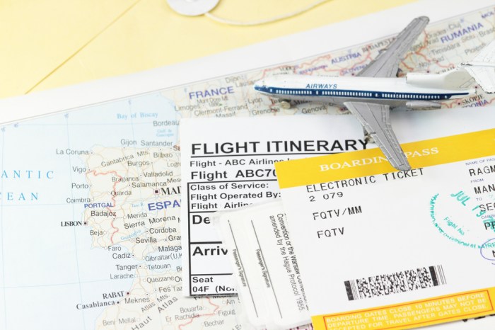 Business travel itinerary