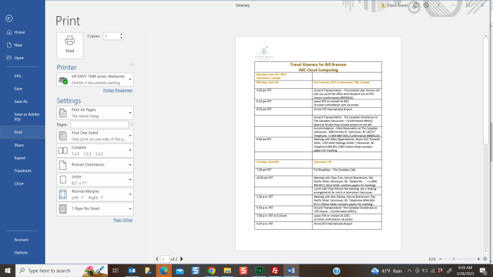 Itinerary corporate Itinerary corporate